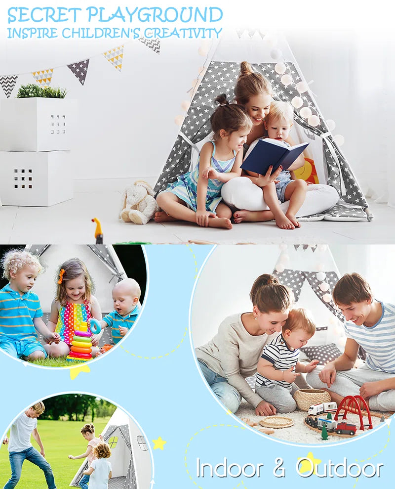 47'' W X 47'' D Indoor / Outdoor Polyester Triangular Play Tent