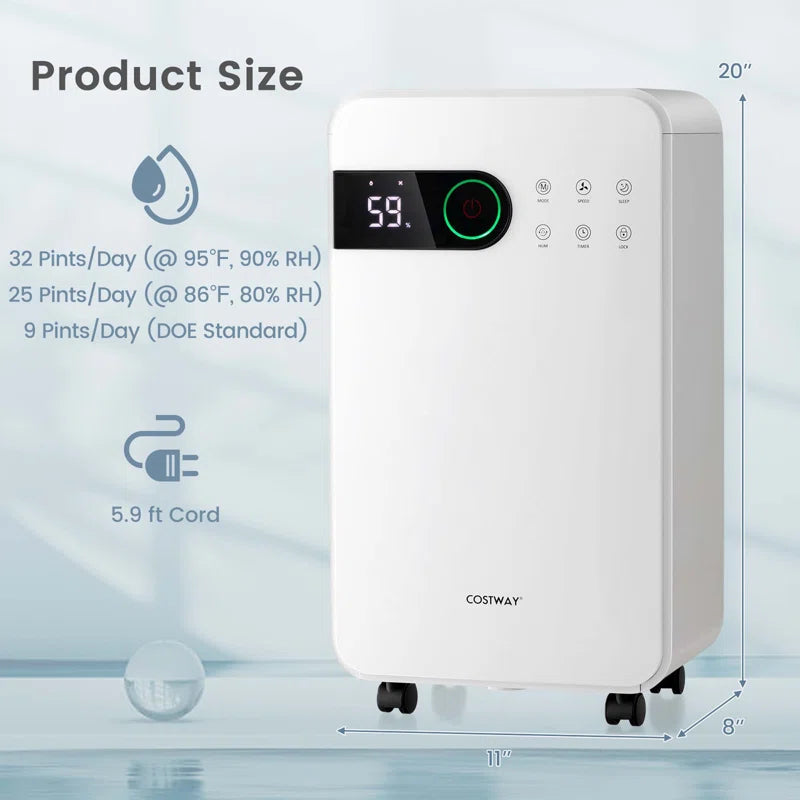 32 Pints Console Dehumidifier for Rooms up to 0 Cubic Feet