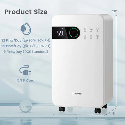 32 Pints Console Dehumidifier for Rooms up to 0 Cubic Feet