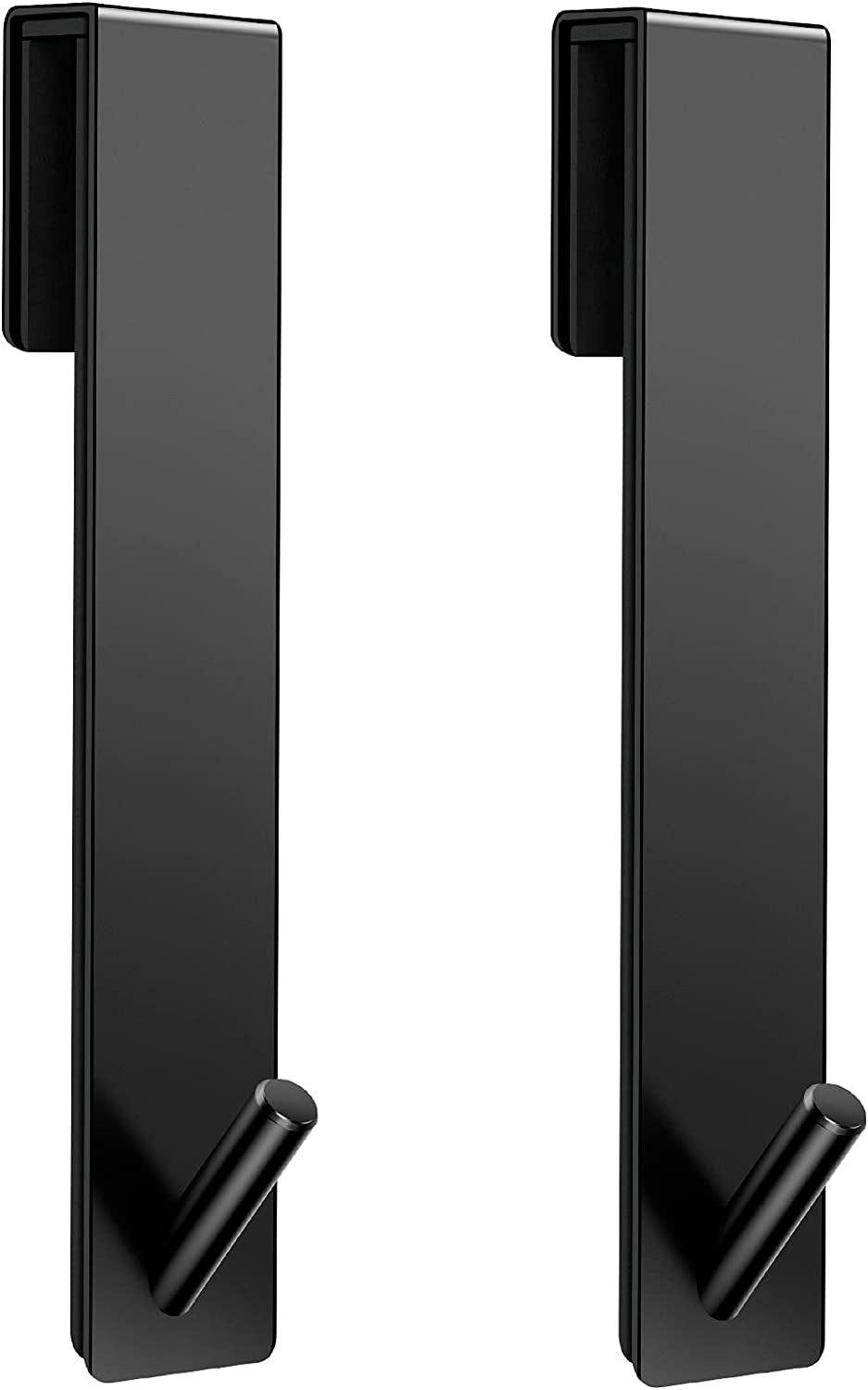 Shower Door Hooks(7.5 Inch),Extended over Door Hooks for Bathroom Frameless Glass,Stainless Steel Towel Hooks,Heavy Duty Rack Hooks for Robe,Towel-2 Pack, Black
