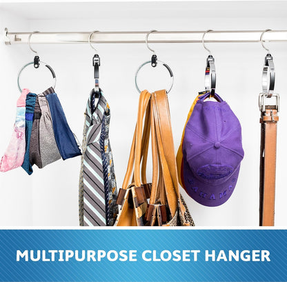 Multipurpose Closet Hangers- Tie and Belt Hanger for Closet- Great Space Saving Belt Organizer for Wardrobe - Ideal for Storing Belts, Ties, Scarfs, Baseball Hats, Purses & More- 1 Pack