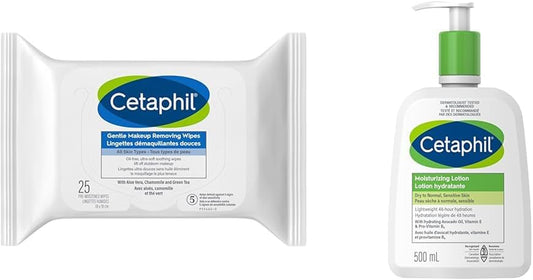 Gentle Makeup Removing Wipes with Aloe Vera, Chamomile and Green Tea - Fragrance-Free & Moisturizing Lotion (500Ml) - Hydrating Body Lotion and Moisturizer