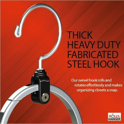 Multipurpose Closet Hangers- Tie and Belt Hanger for Closet- Great Space Saving Belt Organizer for Wardrobe - Ideal for Storing Belts, Ties, Scarfs, Baseball Hats, Purses & More- 1 Pack