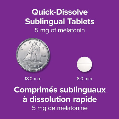 Melatonin 5 Mg Extra Strength, 144 Quick Dissolve Tablets, for Sleep Support, Vegetarian