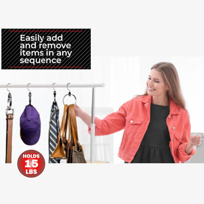 Multipurpose Closet Hangers- Tie and Belt Hanger for Closet- Great Space Saving Belt Organizer for Wardrobe - Ideal for Storing Belts, Ties, Scarfs, Baseball Hats, Purses & More- 1 Pack